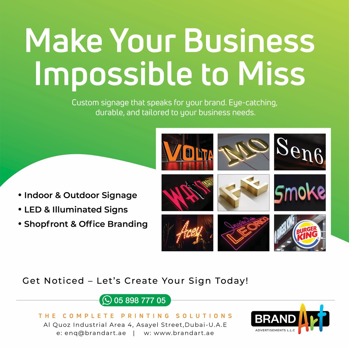 Turn heads and light up your brand with custom signage that stands out day and night. ✨

.

.
#signmaking #advertising #brandart #dubai🇦🇪 #branddesign